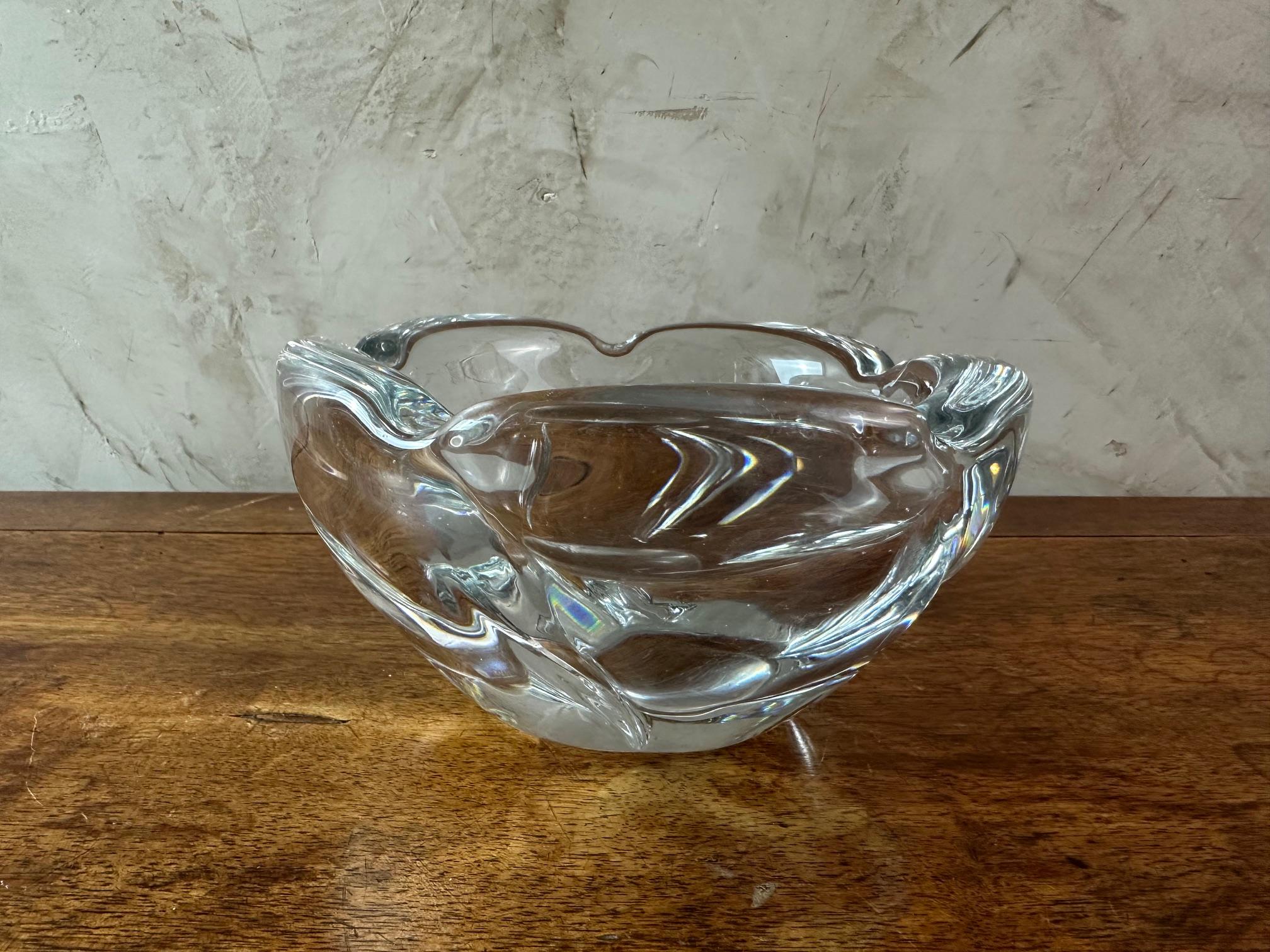 Mid-20th Century Mid-century French Daum Crystal Ashtray, 1950s For Sale