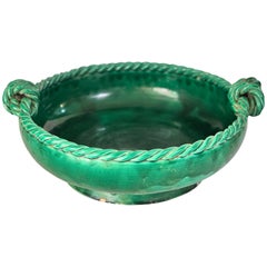 Mid-Century French Decorative Ceramic Dish / Vide-Poche  1960s Green Color