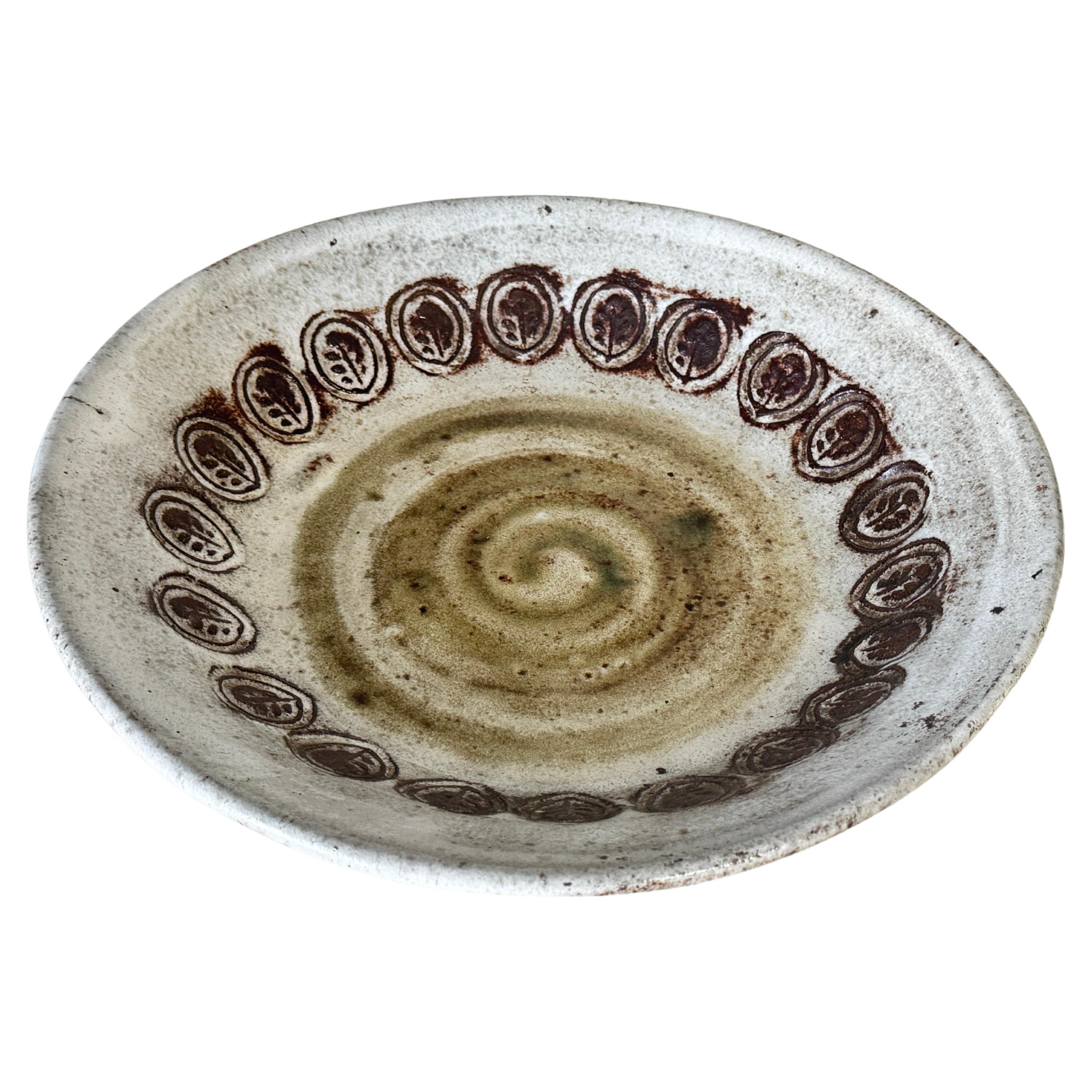 Mid-Century French Decorative Ceramic Dish / Vide-Poche by Albert Thiry C. 1960s For Sale