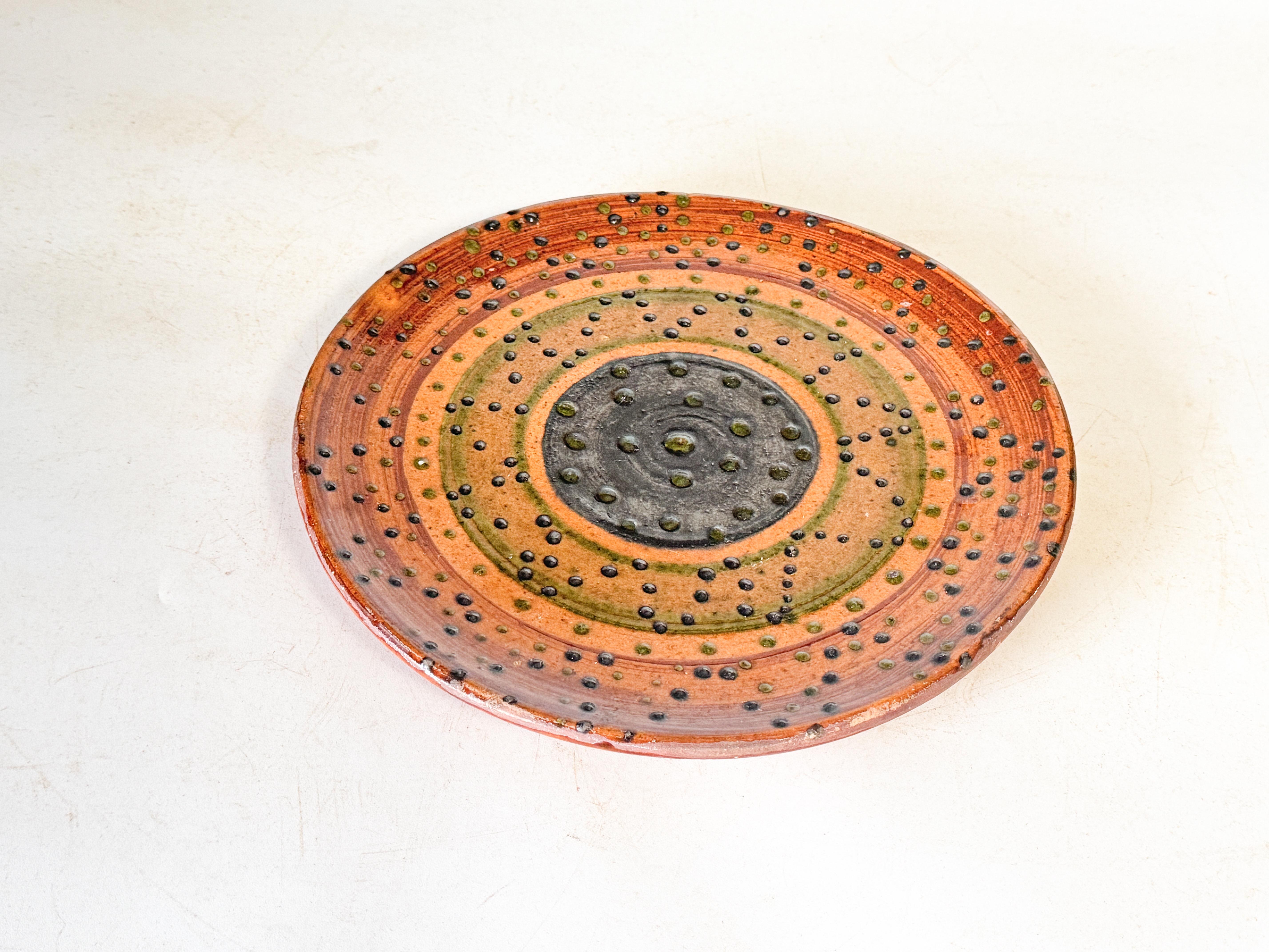 Mid-Century Modern Mid-Century French Decorative Ceramic Dish Vide-Poche by Honoré Milazzo C. 1960s For Sale