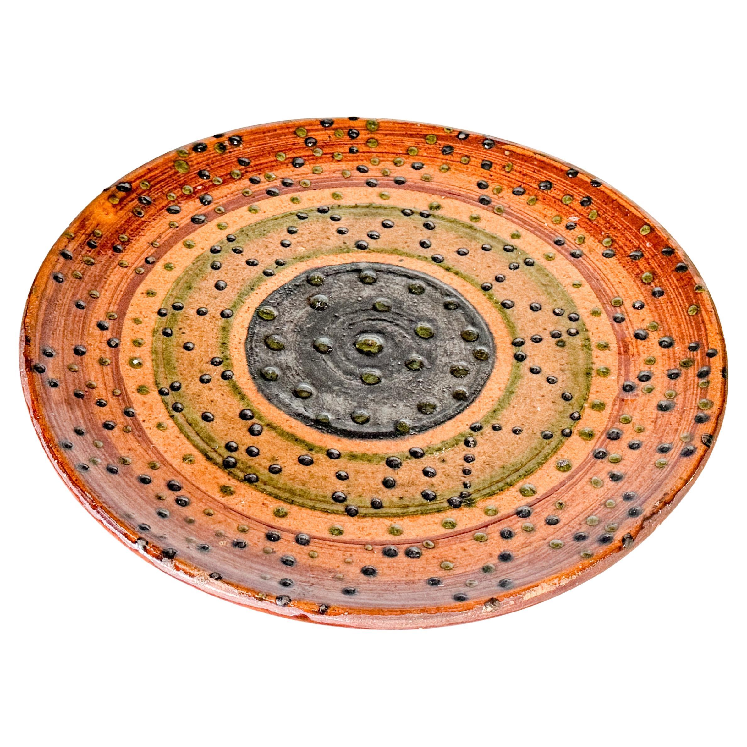 Mid-Century French Decorative Ceramic Dish Vide-Poche by Honoré Milazzo C. 1960s For Sale