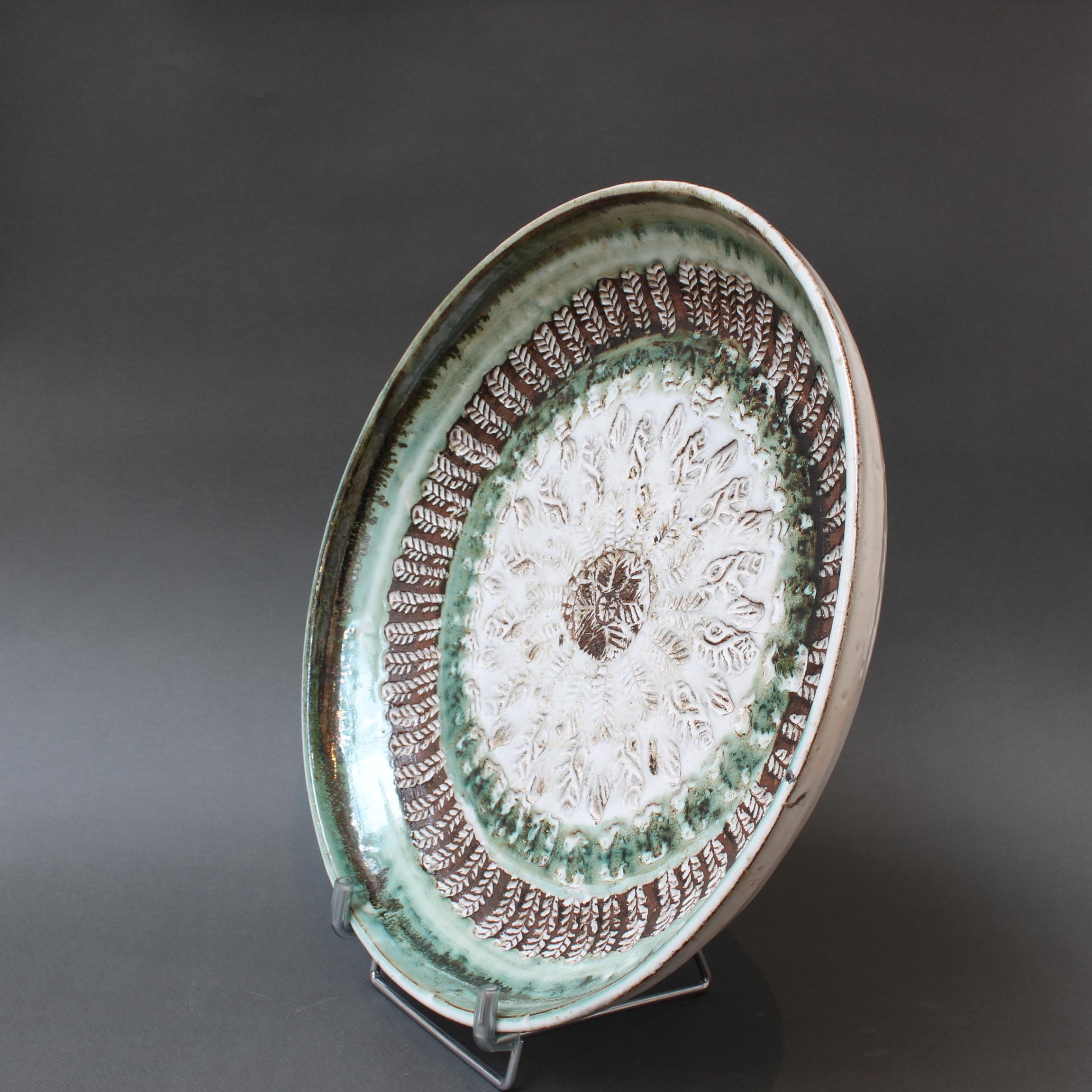 Mid-Century French Decorative Platter by Albert Thiry (circa 1970s) For Sale 1