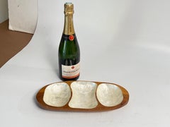 Piatto decorativo francese di metà secolo in Wood e madreperla / Vide-Poche  1970s