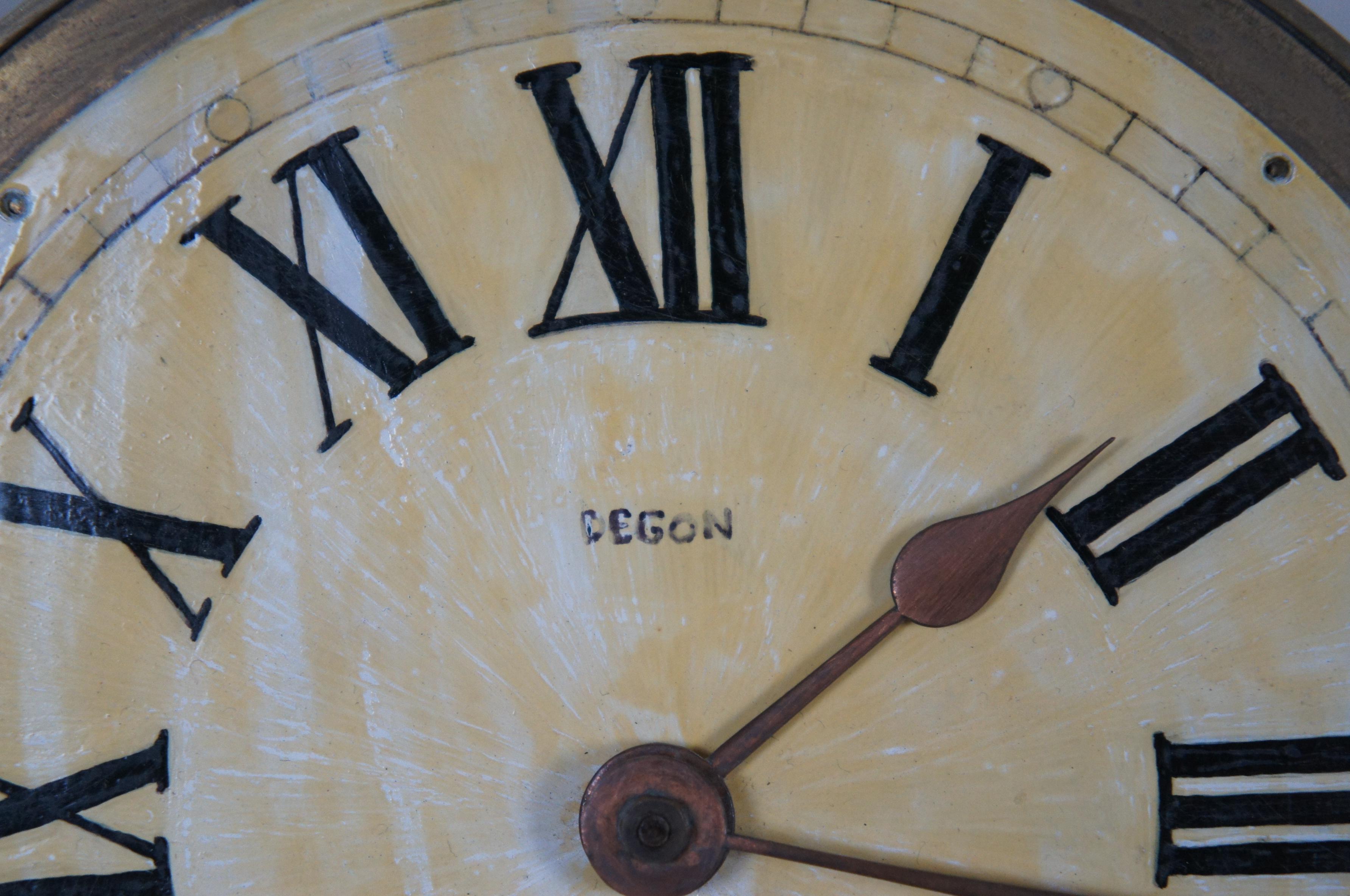 Orologio da paratia in ottone di metà secolo francese Degon Rouen, nautico e marittimo, da 7