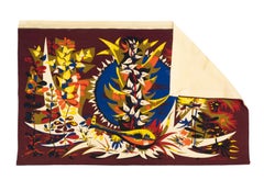 Mid Century French Designer Tapestry Signed Colette Bardin 3’7" x 6’0”