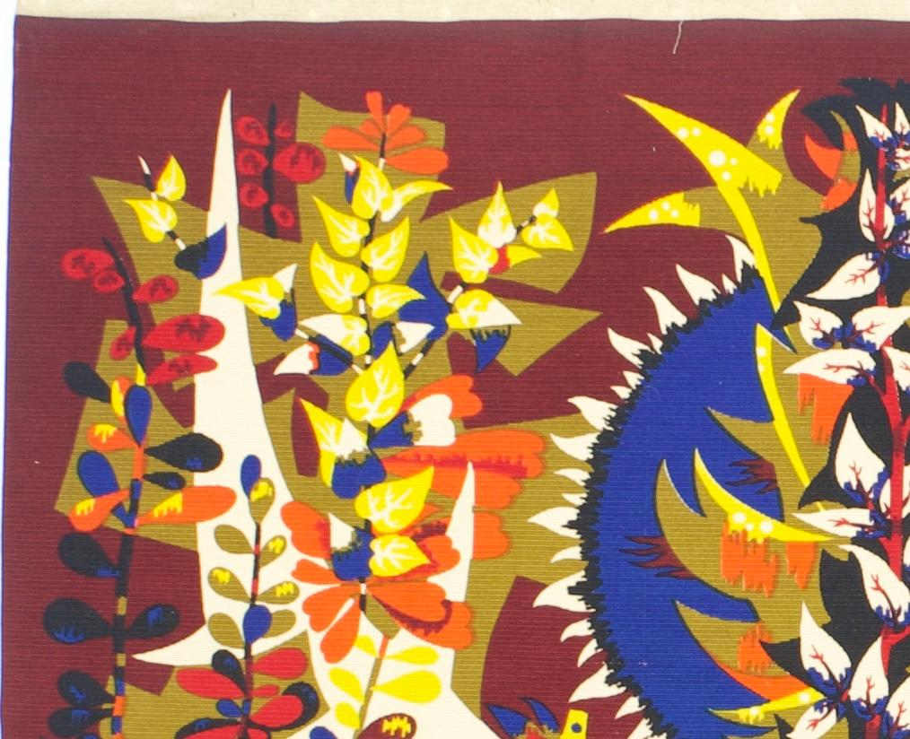 Mid Century French Designer Tapestry Signed Colette Bardin 3’7