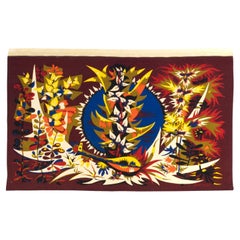 Tapiz de diseño francés de mediados de siglo firmado por Colette Bardin 3'7" x 6'0".