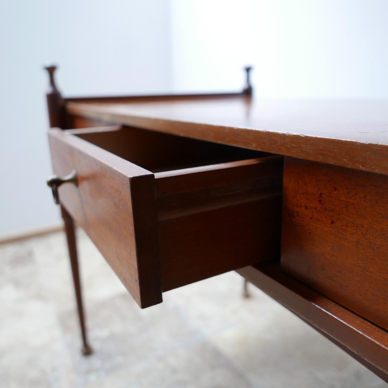 Wood Midcentury French Desk or Dressing Table