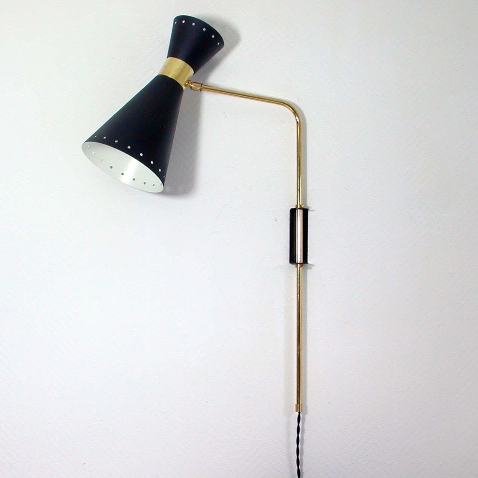 Mid-20th Century Midcentury French Diabolo Articulating Wall Lamp Sconce, 1950s For Sale