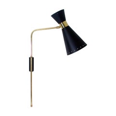 Midcentury French Diabolo Articulating Wall Lamp Sconce, 1950s