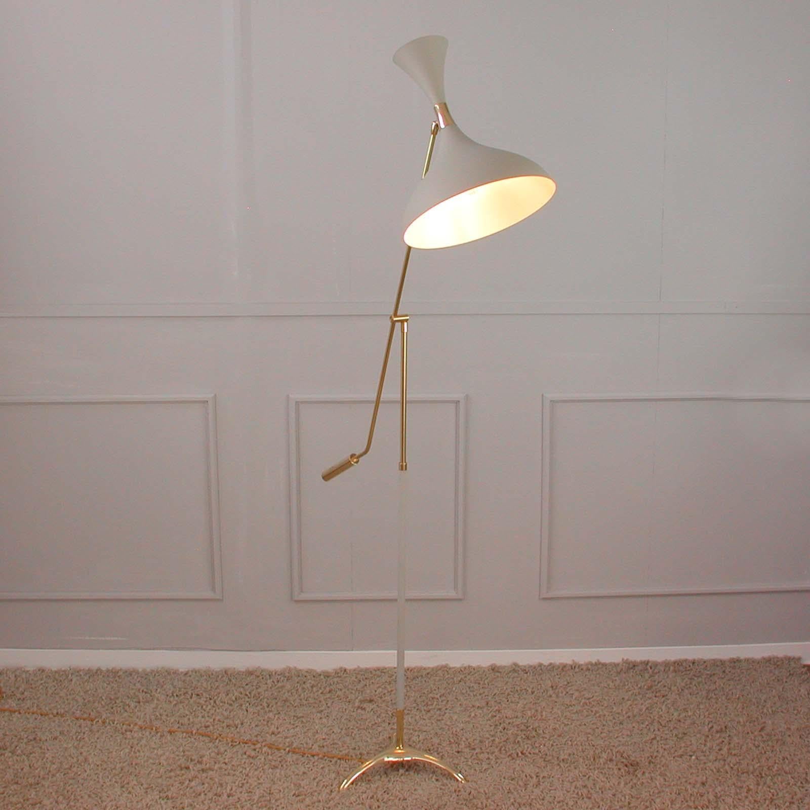 Midcentury French Diabolo Tripod Counterweight Floor Lamp, 1950s 12