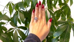 Mid Century French Diamond 18k White Gold Snowflake Ring