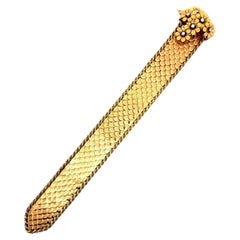 Mid-Century French Diamond Flower 18k Gold Bracelet