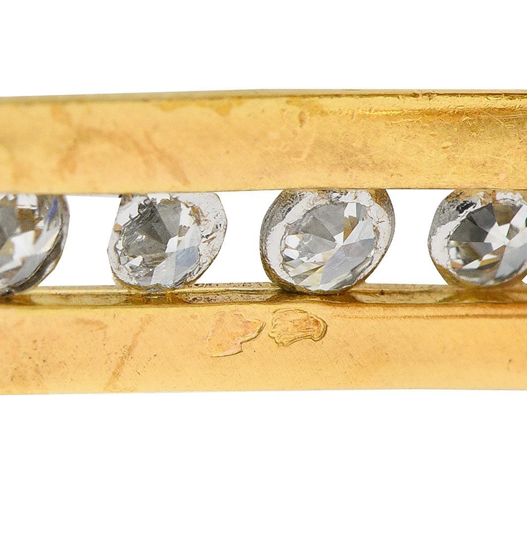 Bracelet du milieu du siècle en or jaune 18 carats, platine, diamant et houppe tressée en vente 2