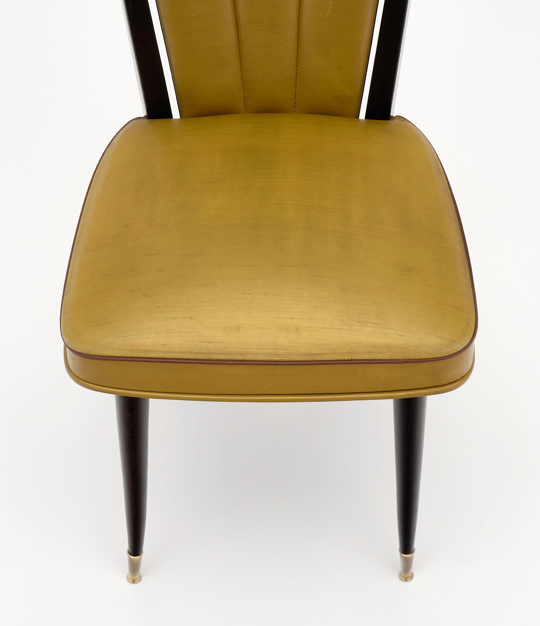 Brass Mid-Century French Dining Chairs For Sale