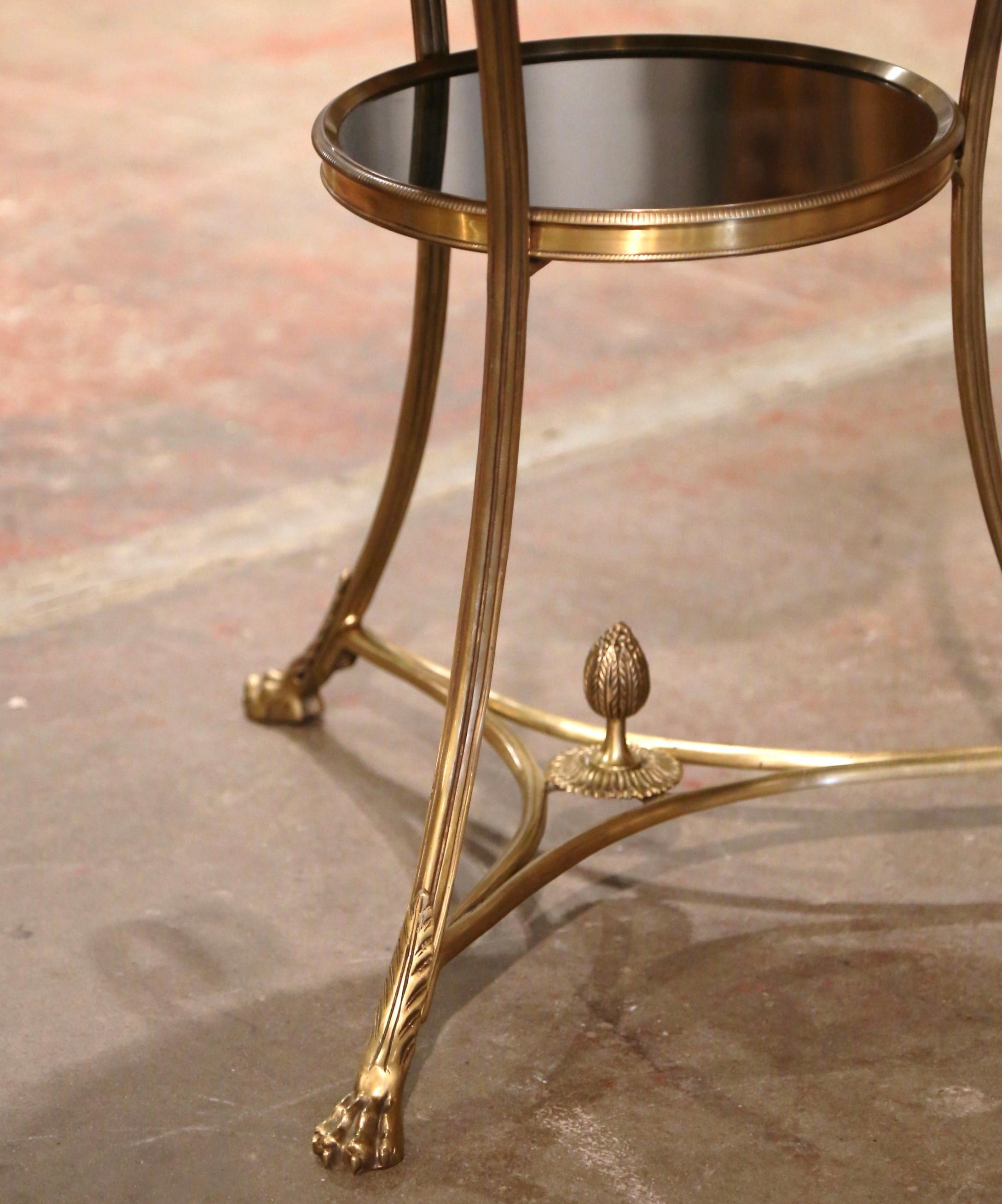Mid-Century French Directoire Black Marble Top and Bronze Guéridon Table 6
