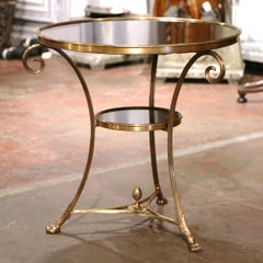 Mid-Century French Directoire Black Marble Top and Bronze Guéridon Table