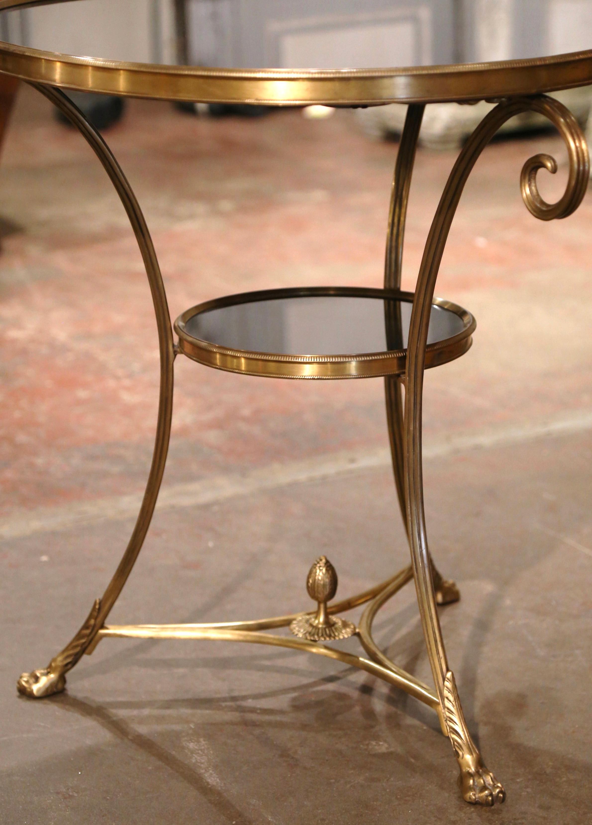 Mid-Century French Directoire Black Marble Top and Bronze Guéridon Table In Excellent Condition In Dallas, TX