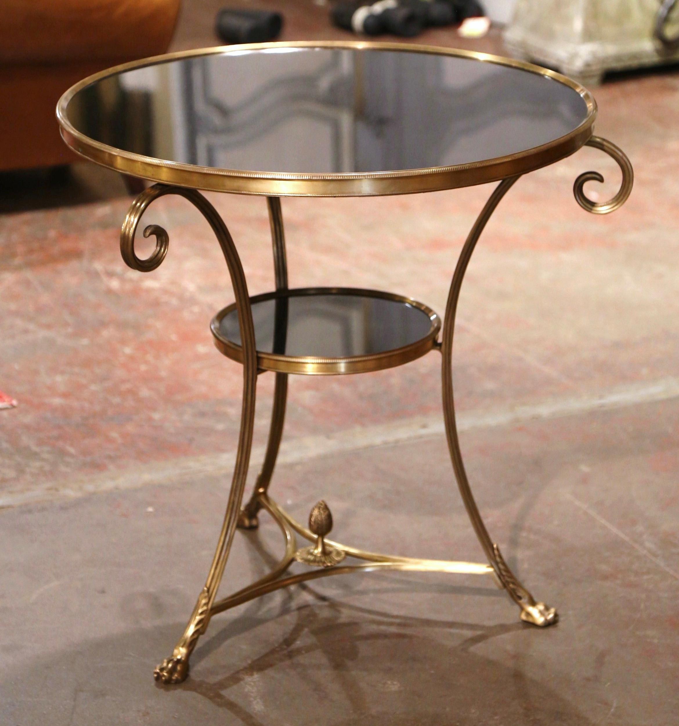 Mid-Century French Directoire Black Marble Top and Bronze Guéridon Table 2