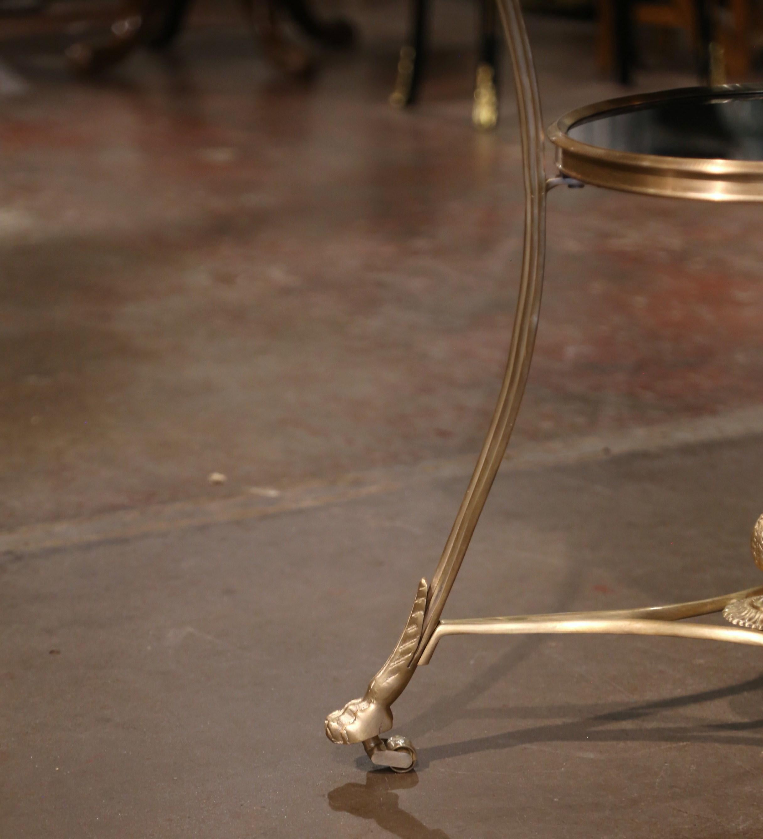 Mid-Century French Directoire Marble Top, Bronze and Brass Guéridon Table For Sale 5