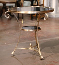 Mid-Century French Directoire Marble Top, Bronze and Brass Guéridon Table