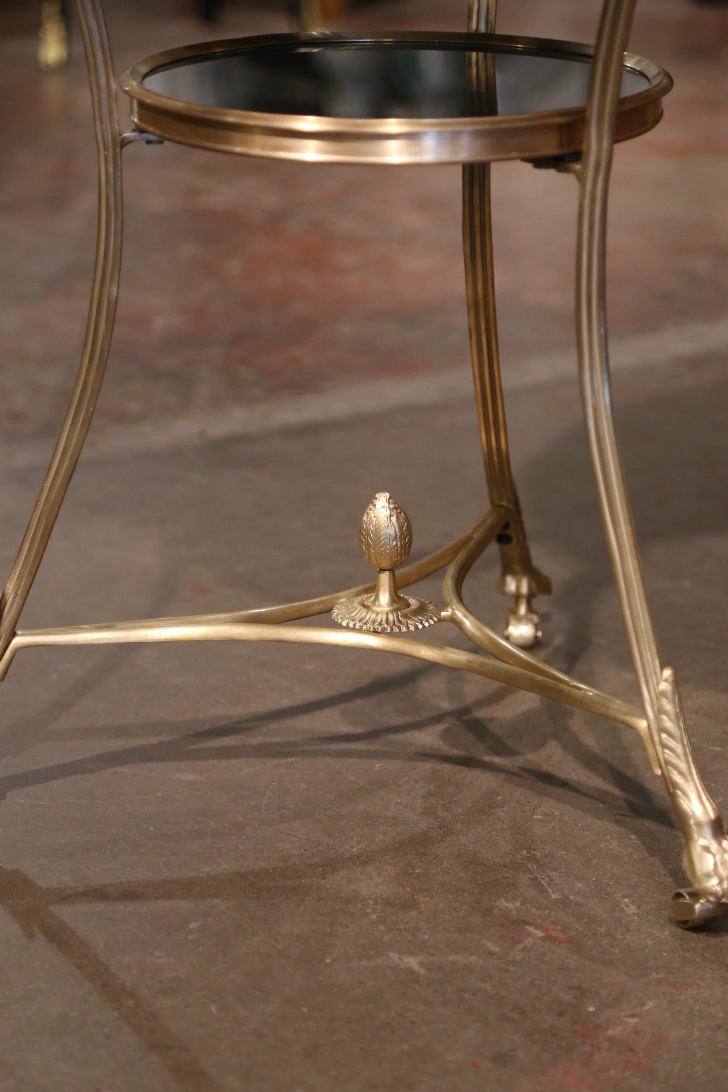 Mid-Century French Directoire Marble Top, Bronze and Brass Guéridon Table For Sale 4