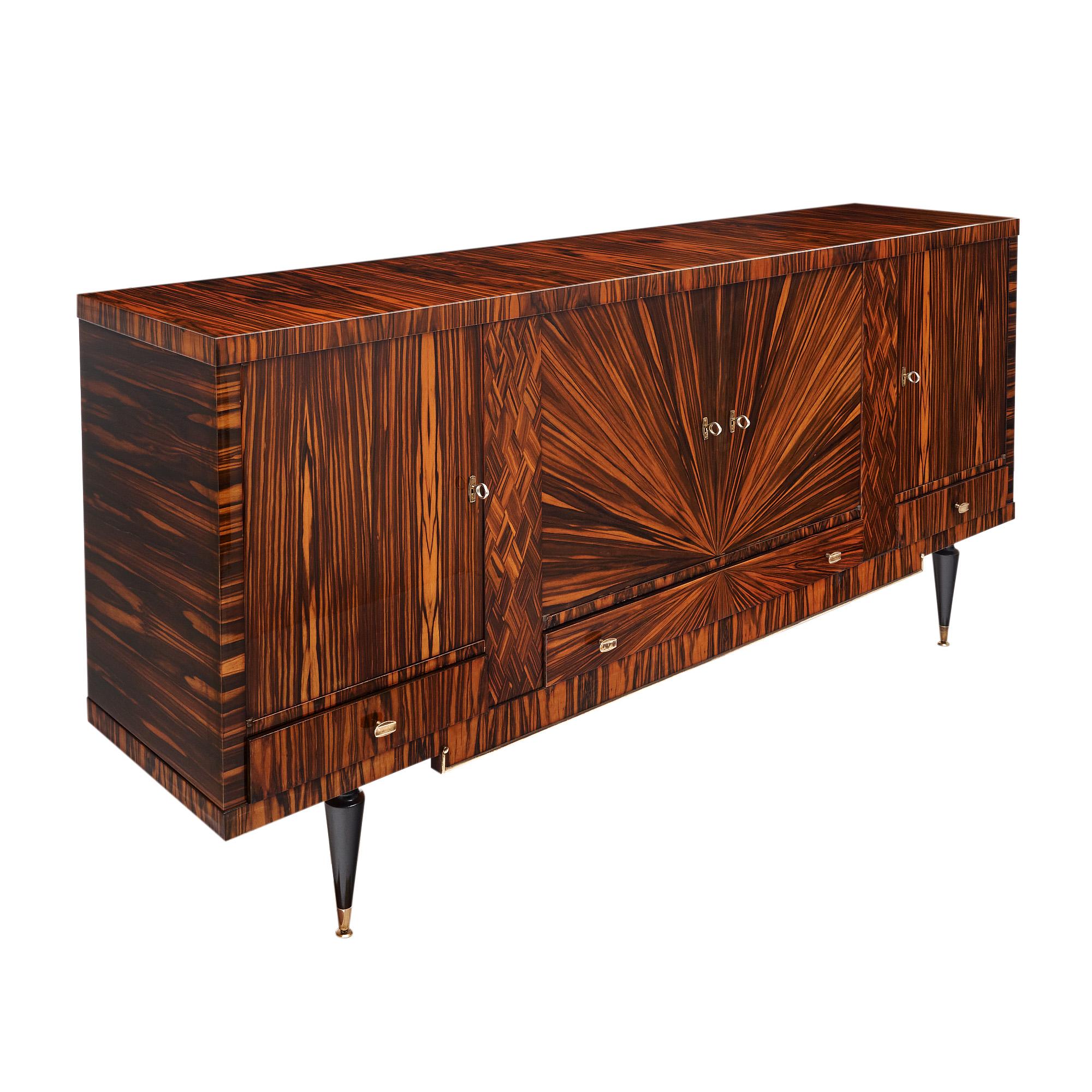 Mid-Century moderno Buffet francese di metà secolo in ebano di Macassar in vendita