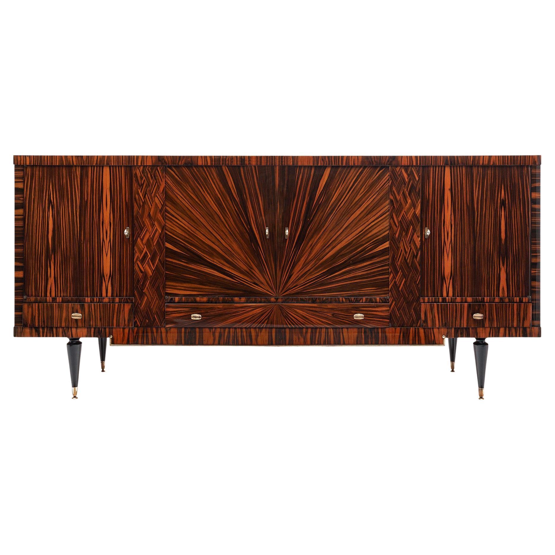 Mid-Century French Ebony Of Macassar Buffet