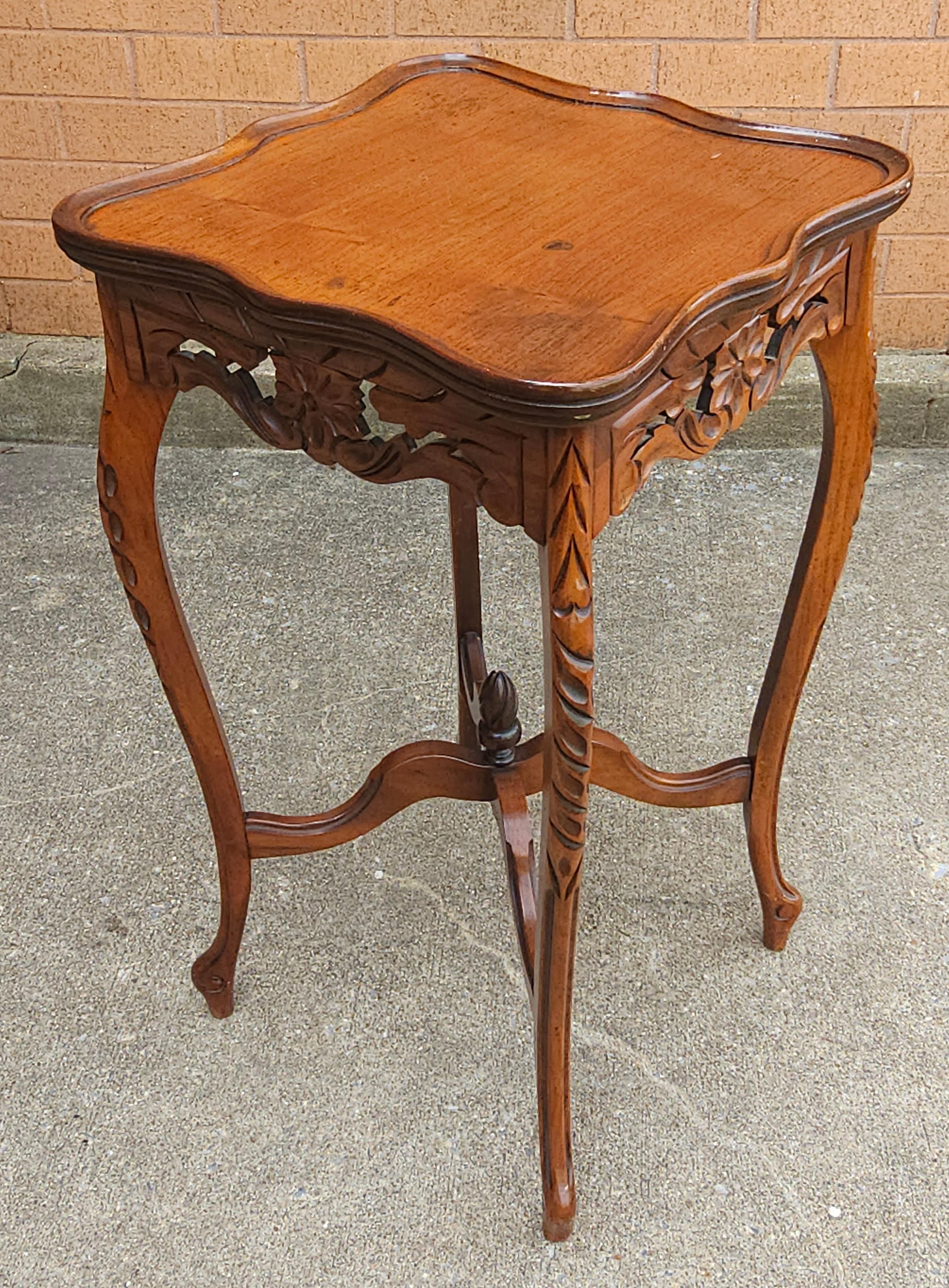 Louis XIV Mid Century French Empire Handcrafted Fruitwood Side Table For Sale