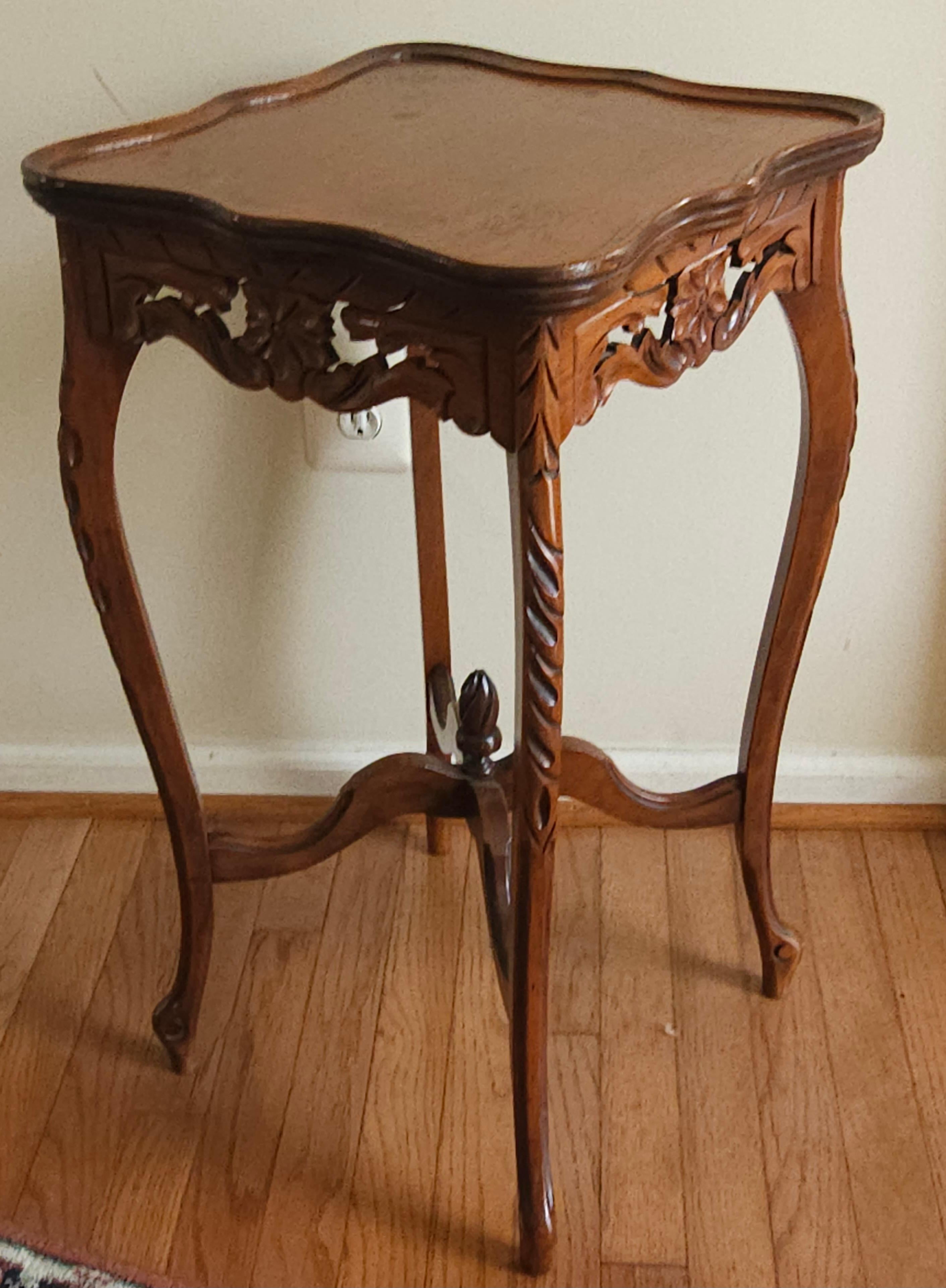 20th Century Mid Century French Empire Handcrafted Fruitwood Side Table For Sale