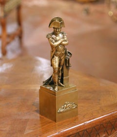 Mid-Century French Empire Style Gilt Bronze Sculpture of Napoleon After Boizot