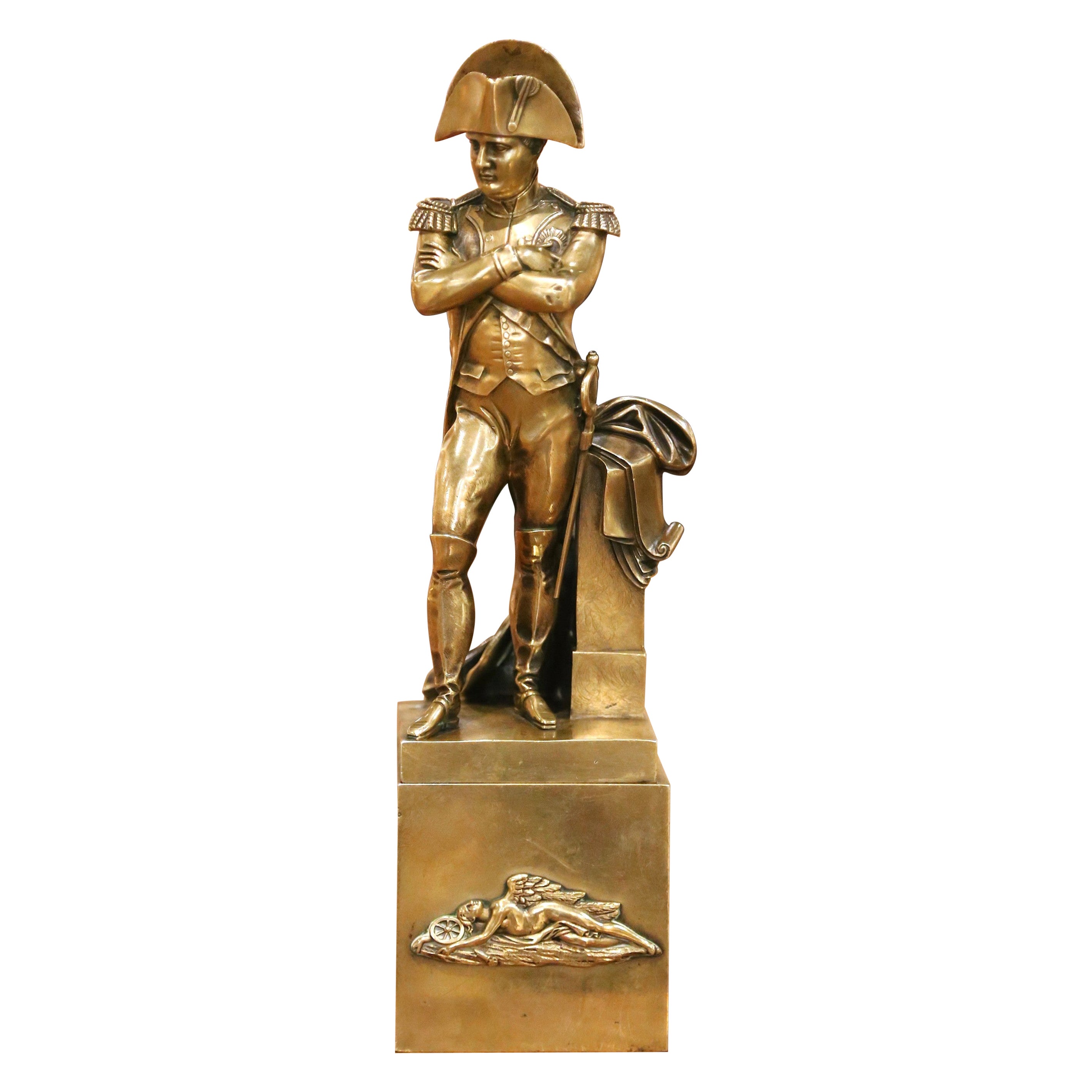 Mid-Century French Empire Style Gilt Bronze Sculpture of Napoleon After Boizot