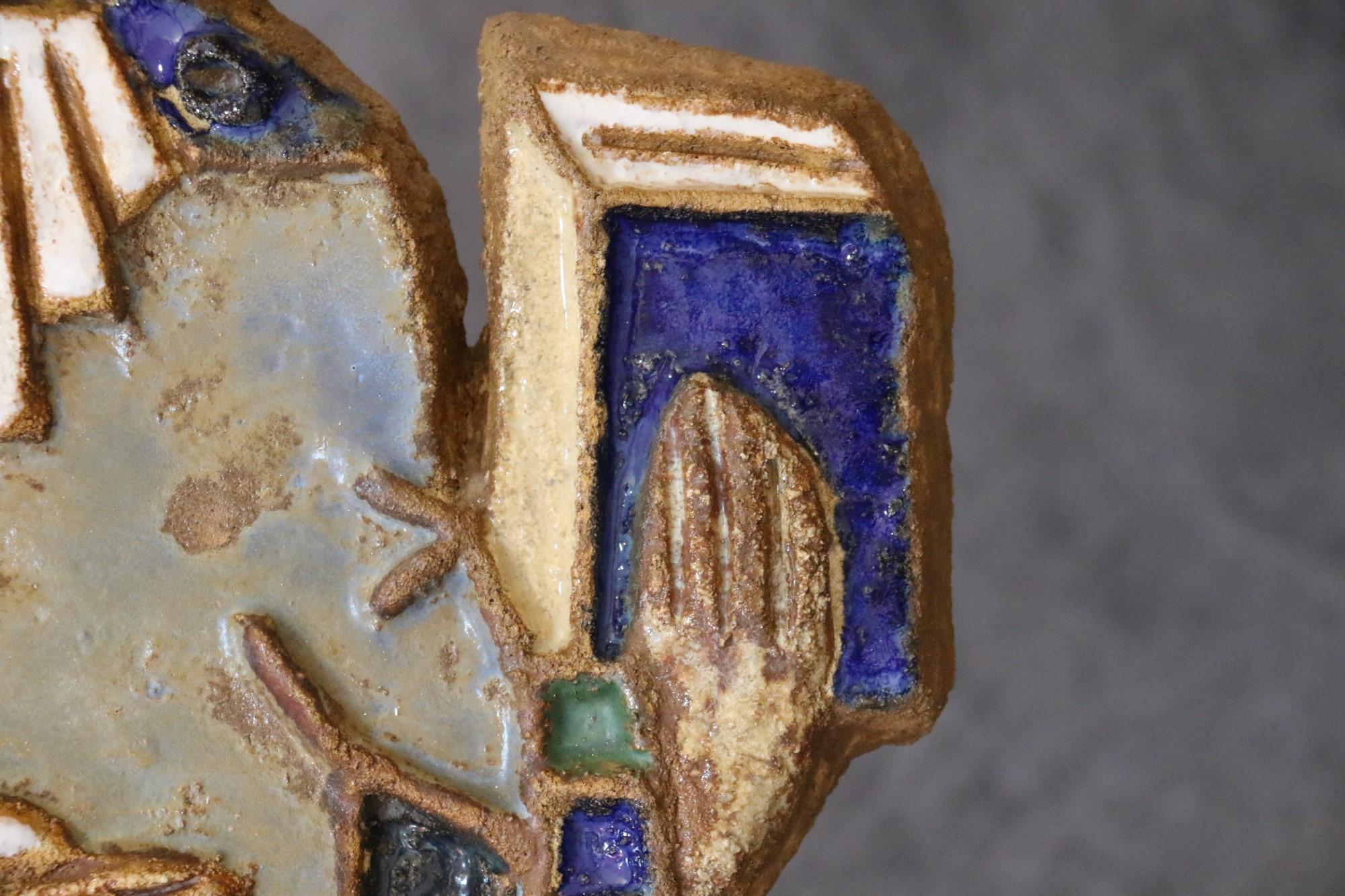 Les Argonautes - Mid-Century Modern French Ceramic Saint Michael - 1960s, Signed For Sale 2