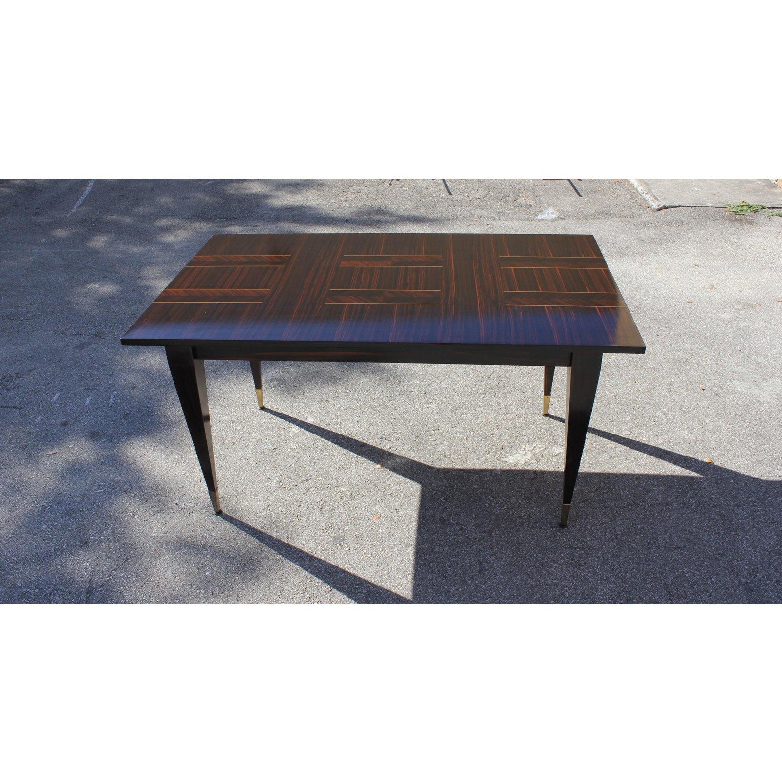 Midcentury French Exotic Macassar Ebony Writing Desk / Dining Table 2