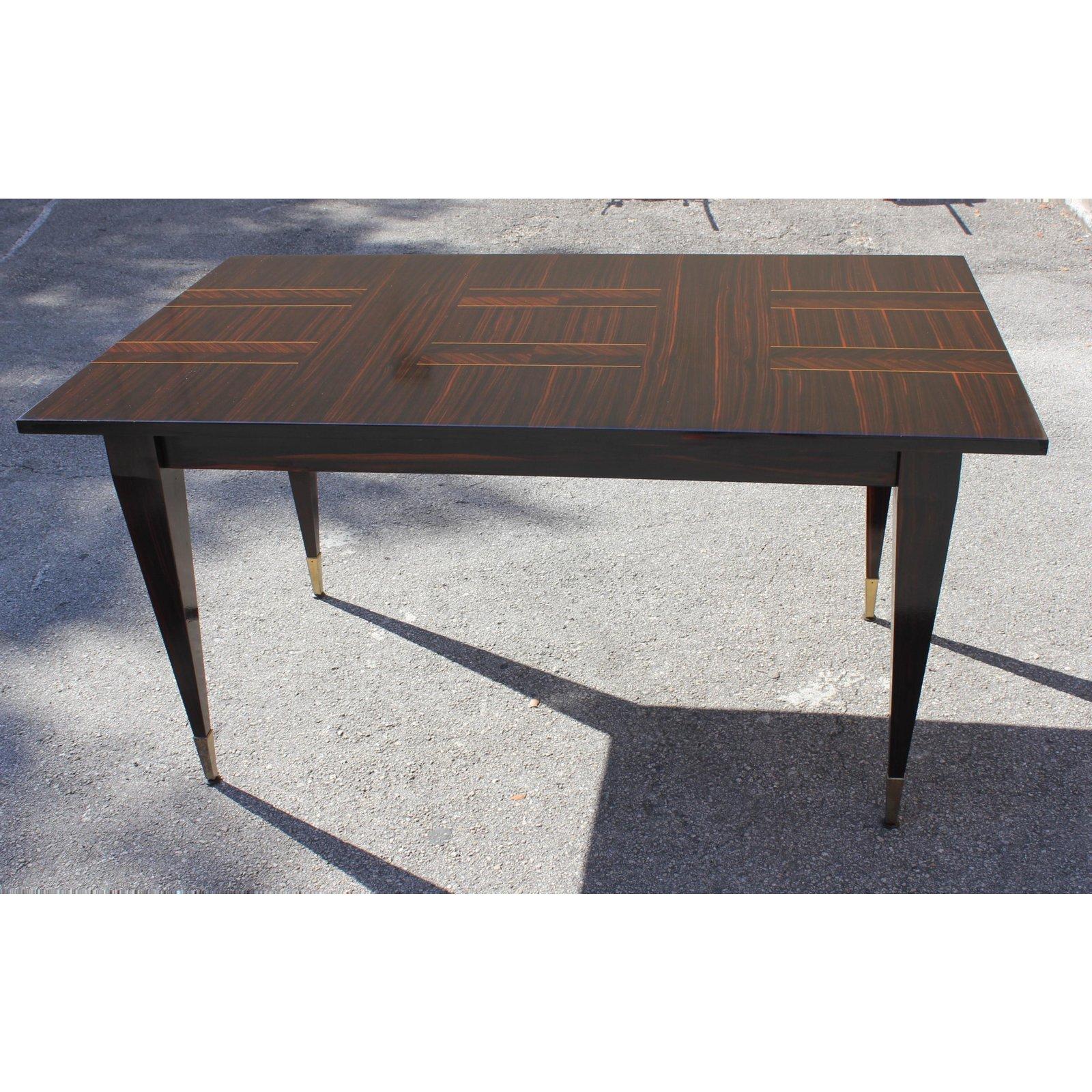 Midcentury French Exotic Macassar Ebony Writing Desk / Dining Table 3