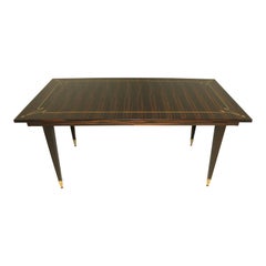 Midcentury French Exotic Macassar Ebony Writing Desk / Dining Table