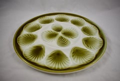 Mid-Century Modern French Faïence Orchies Moulin de Loupes Master Oyster Platter