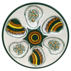 Mid-Century French Faience Oyster Plate Quimper