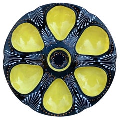 Mid-Century French Faience Quimper Yellow Oyster Plate