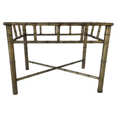 Mid Century French Faux Bamboo Brass Beistelltisch