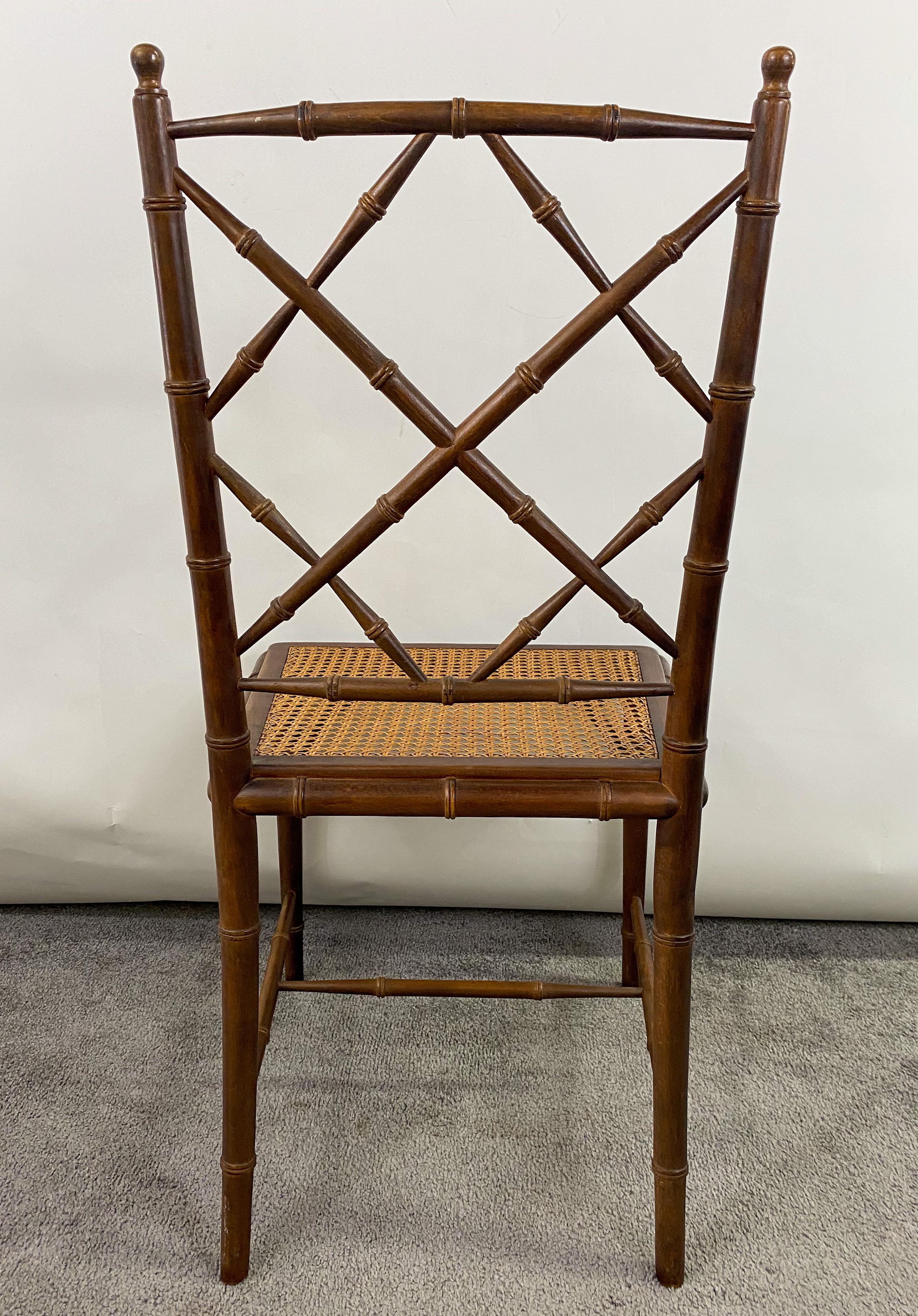 Mid-Century French Faux Bamboo Style Desk or Side Chair 4