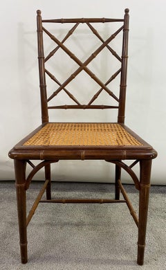 Mid-Century French Faux Bamboo Style Desk or Side Chair