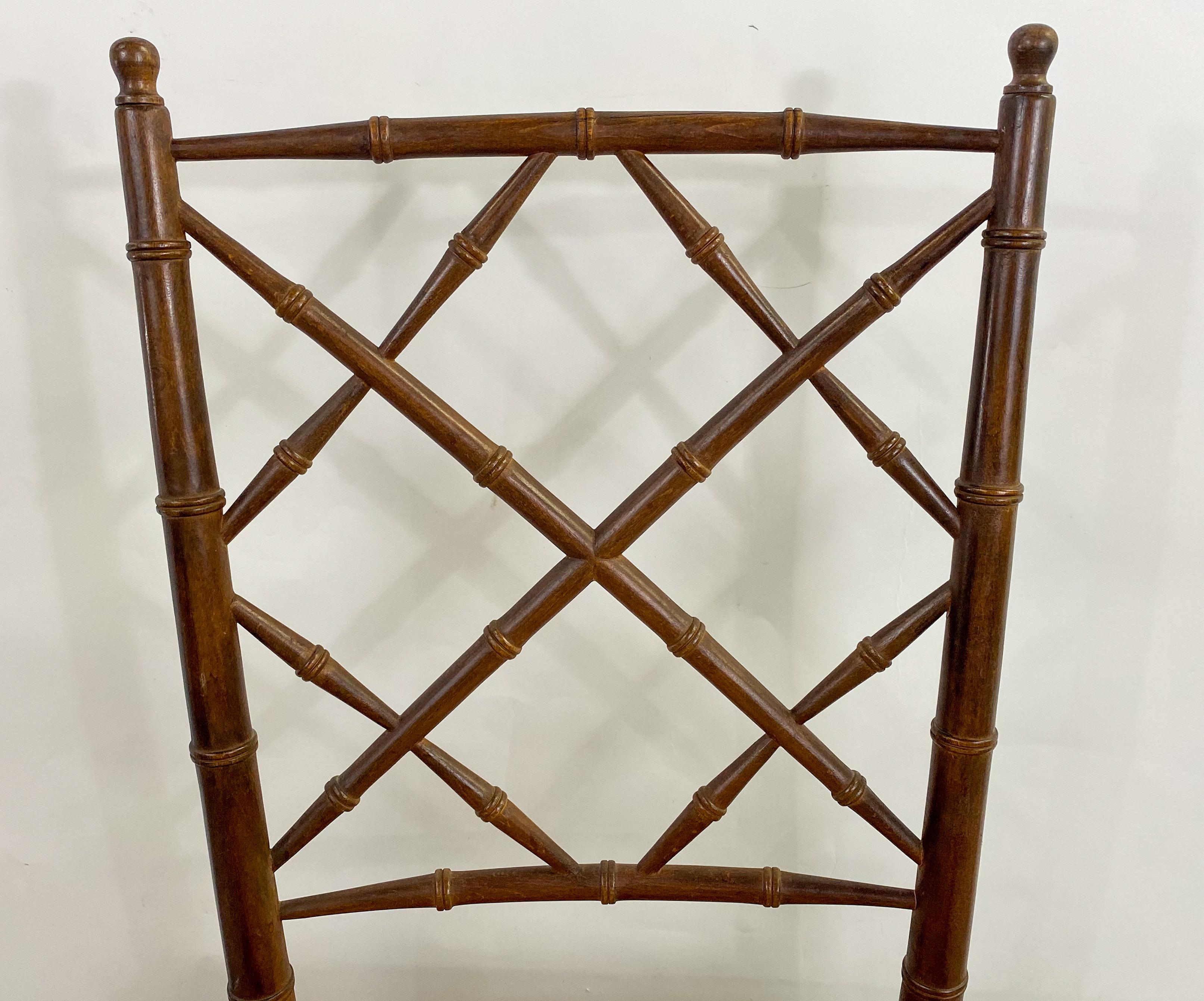 Art Nouveau Mid-Century French Faux Bamboo Style Desk or Side Chair