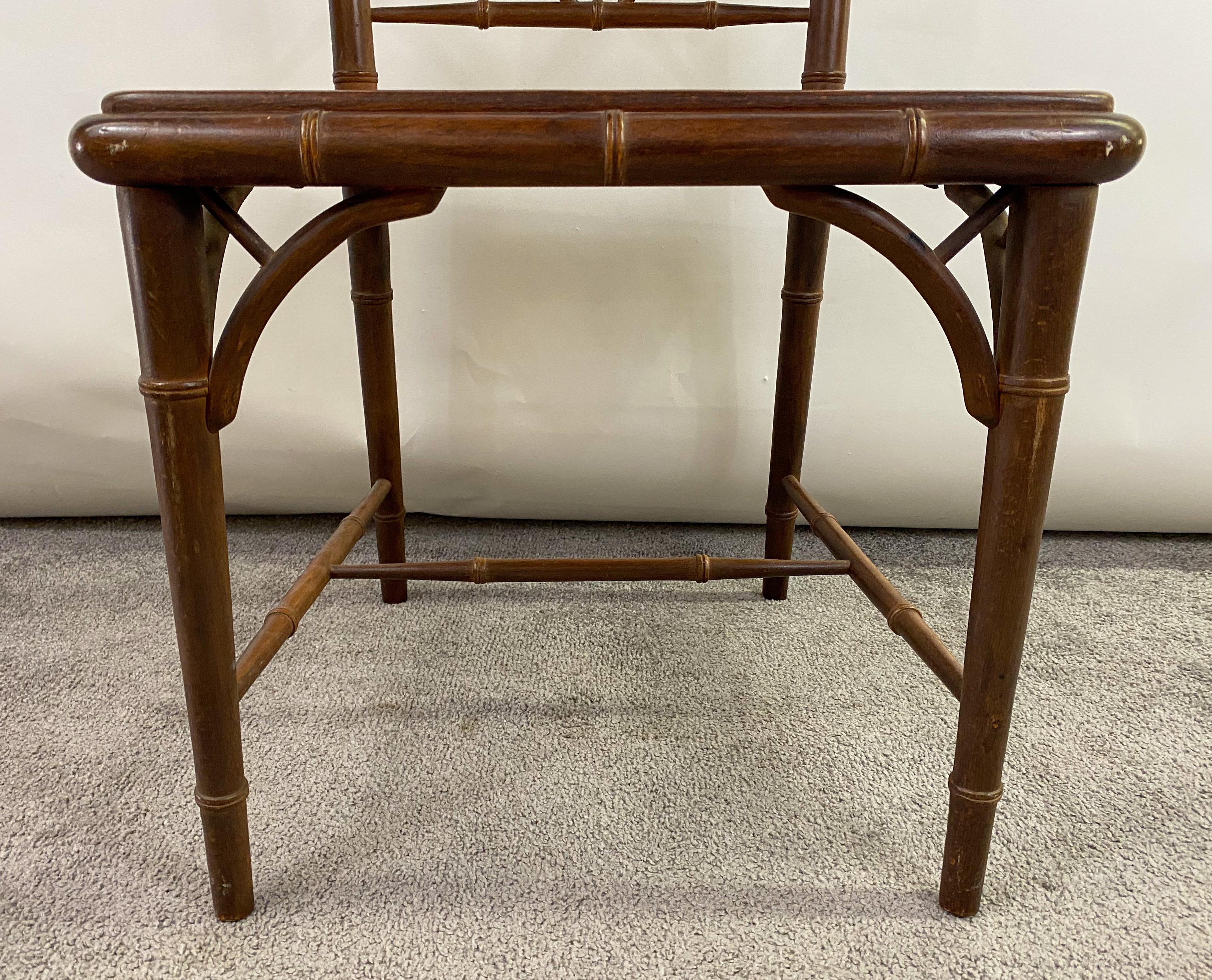 20th Century Mid-Century French Faux Bamboo Style Desk or Side Chair