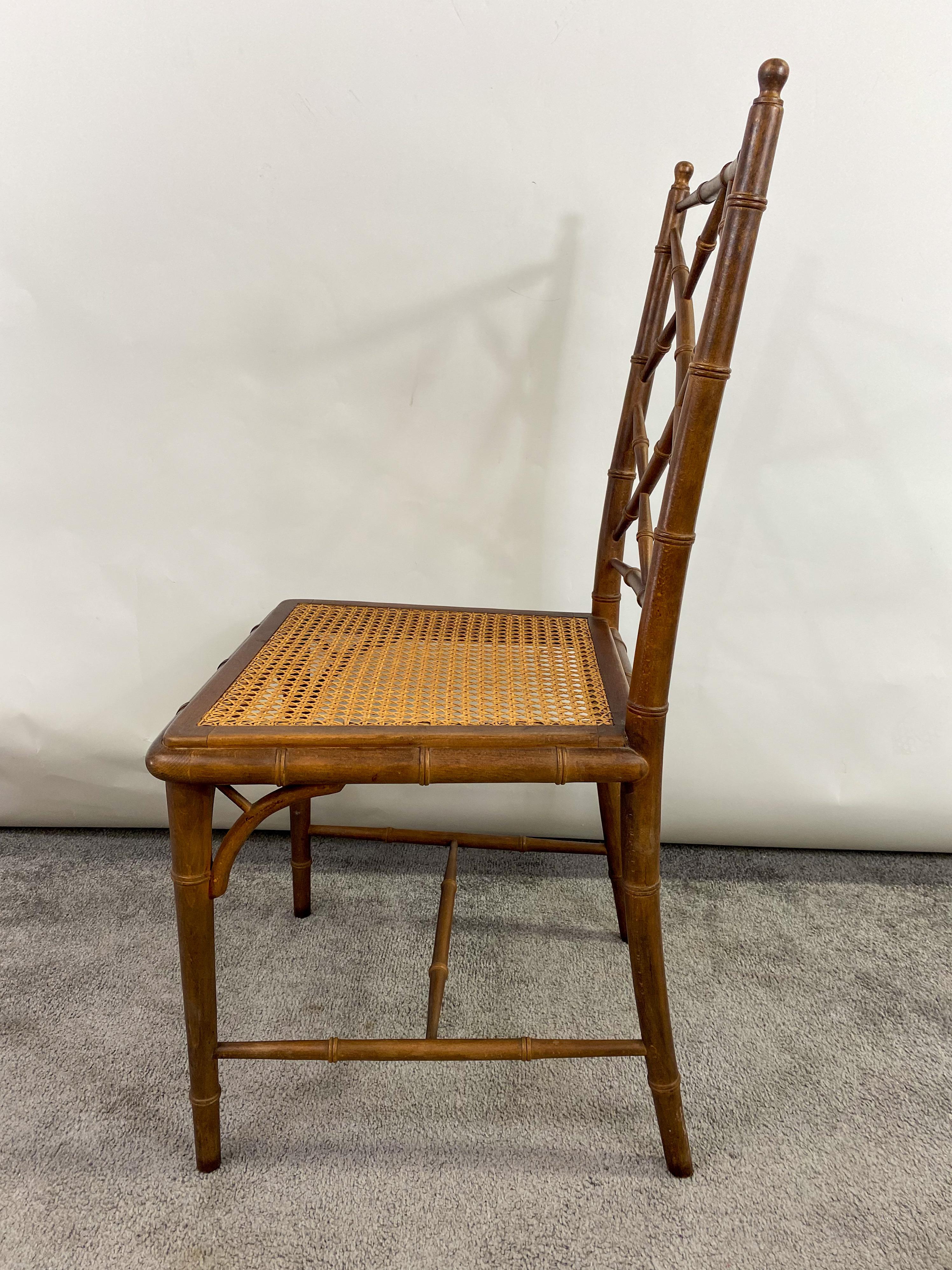 Mid-Century French Faux Bamboo Style Desk or Side Chair 3