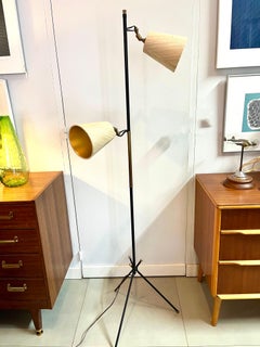 Mid Century French Floor Lamp  Tripod Base