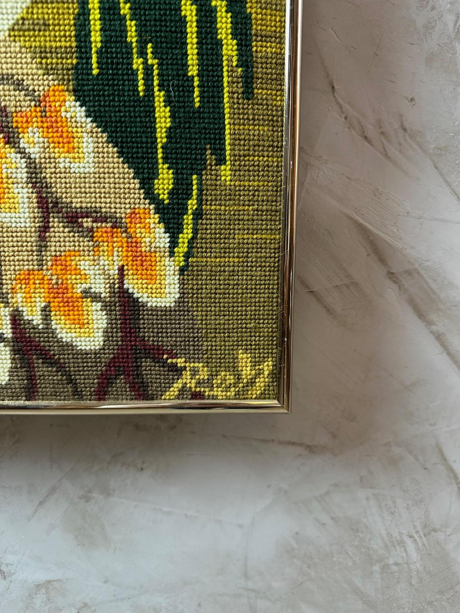 Mid-century French Four Seasons Tapestry Frame by Pierre Rey, 1960s For Sale 3