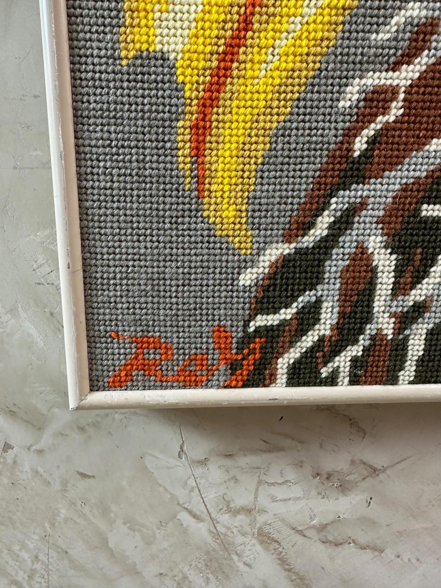 Mid-century French Four Seasons Tapestry Frame by Pierre Rey, 1960s For Sale 5