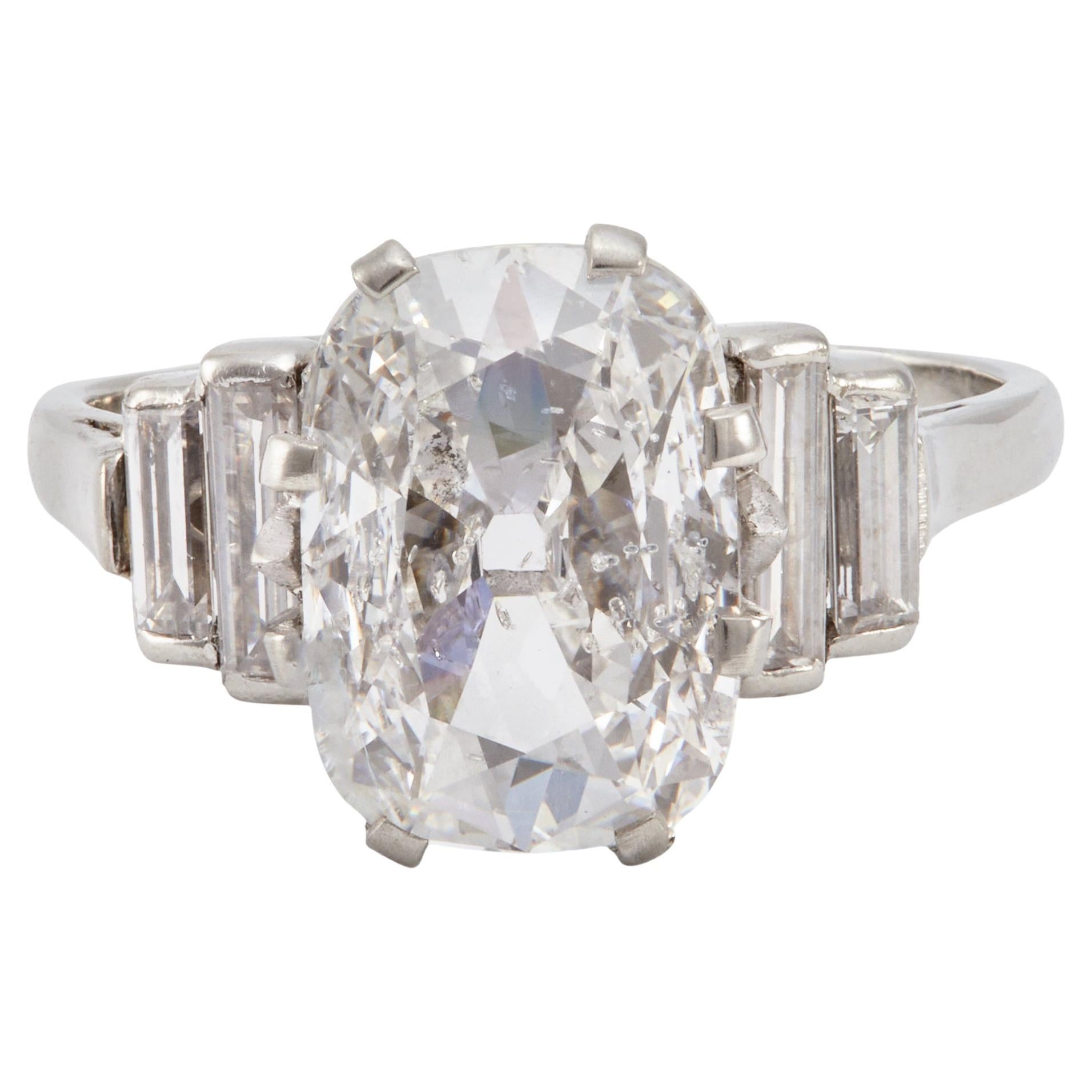 Mid Century GIA 2.02 Marquise Cut Diamond Platinum Cluster Ring For ...
