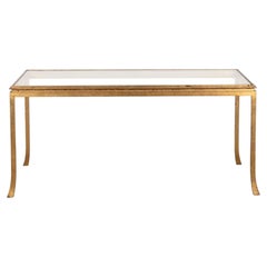 Mid-Century French Gilded Iron Coffee Table by Maison Ramsay, Paris